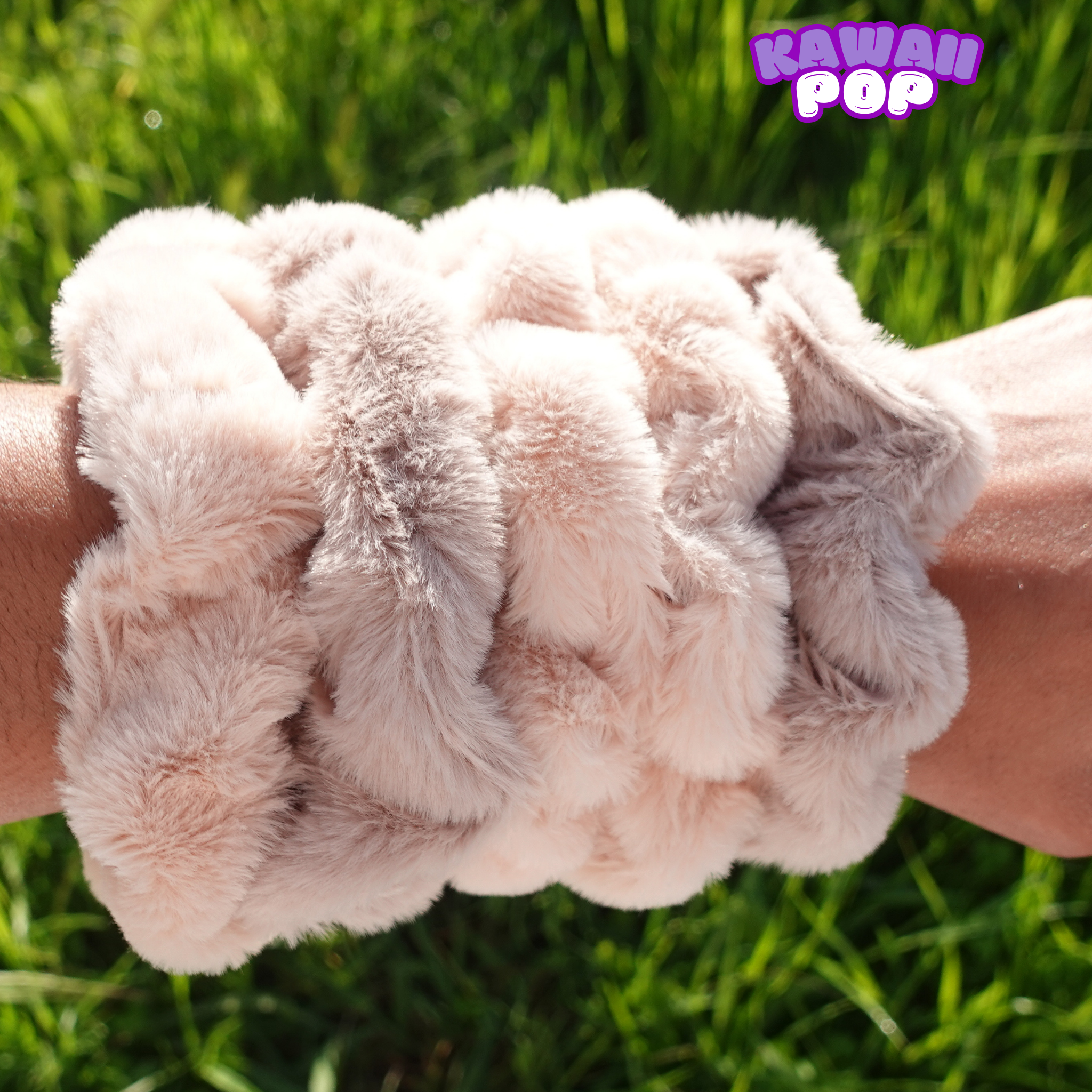 Pinky-Mocha Hair Scrunchies