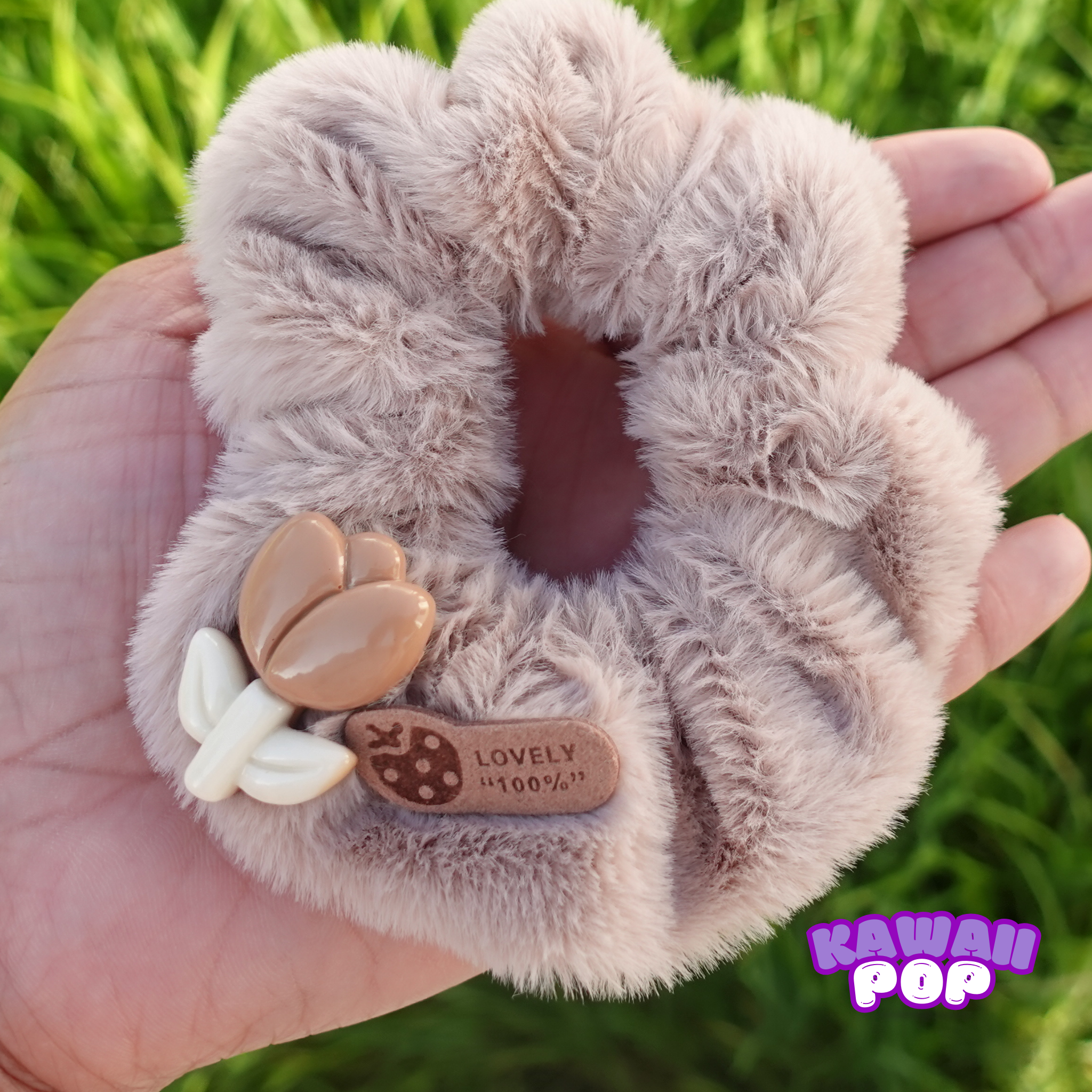 Pinky-Mocha Hair Scrunchies