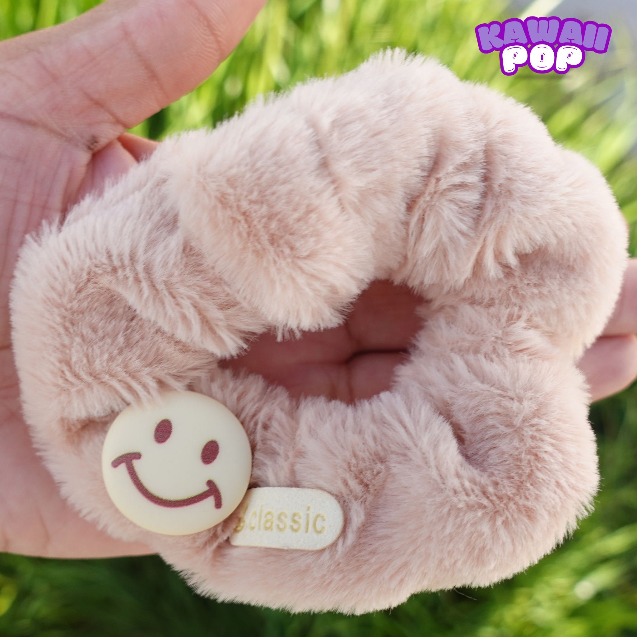 Pinky-Mocha Hair Scrunchies