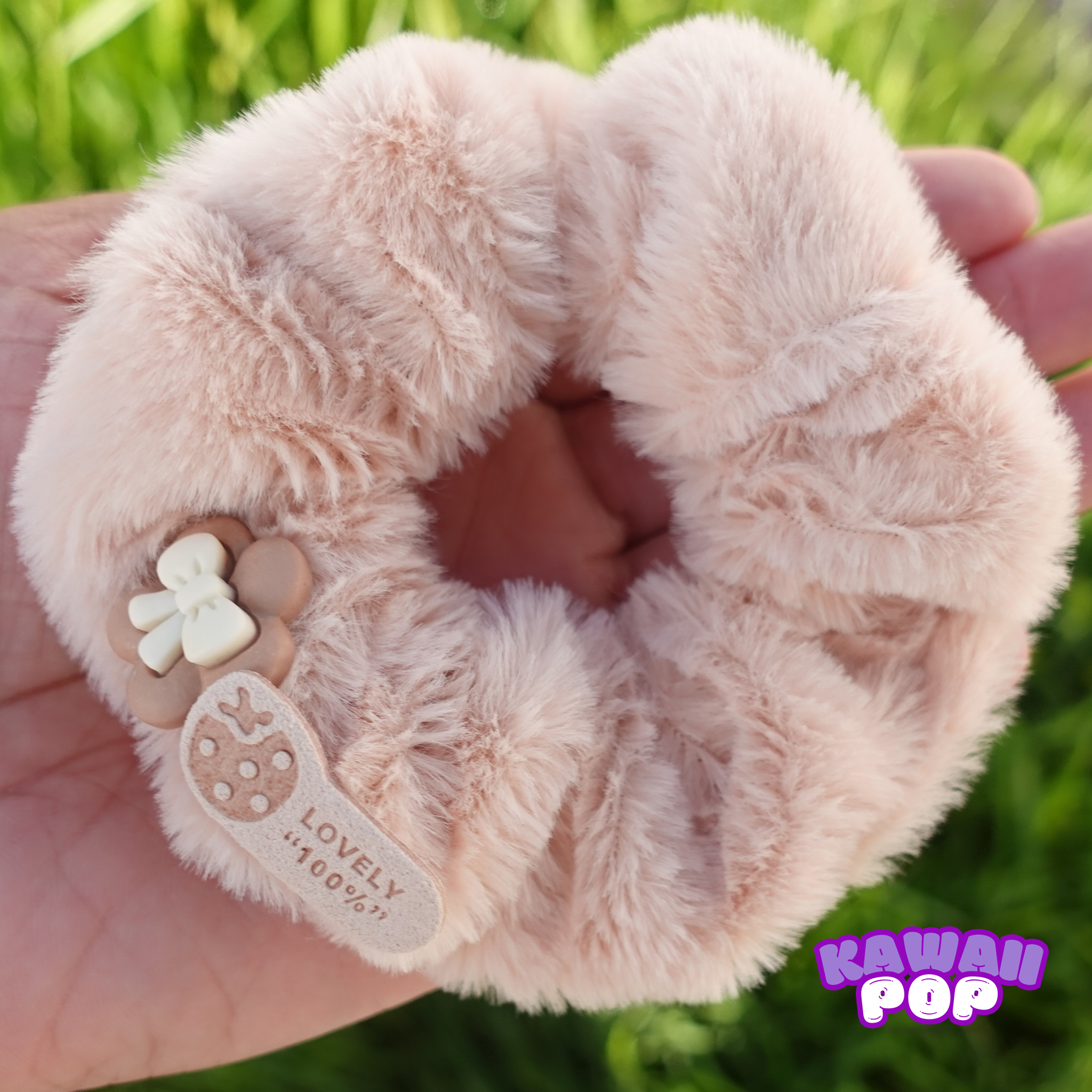 Pinky-Mocha Hair Scrunchies