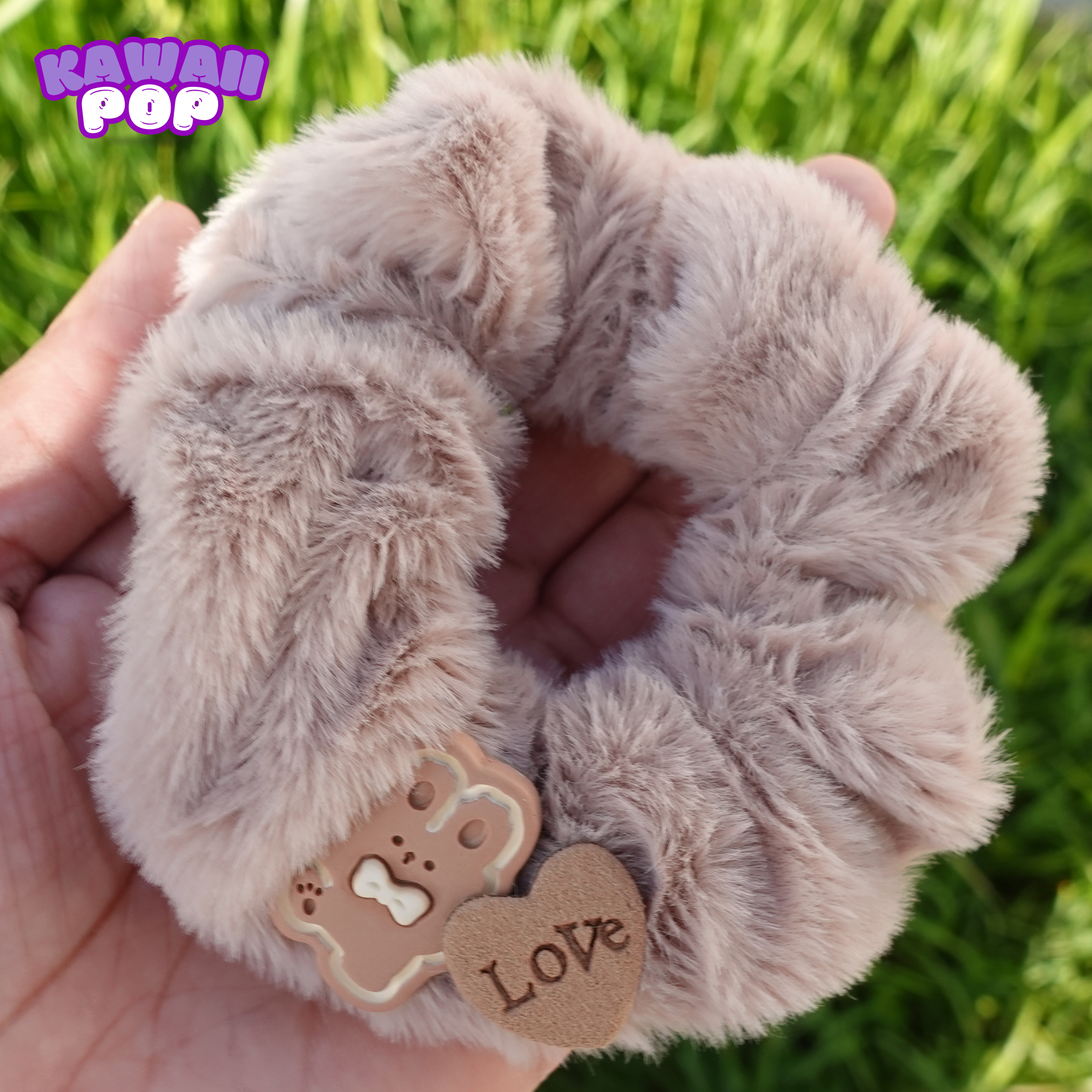 Pinky-Mocha Hair Scrunchies