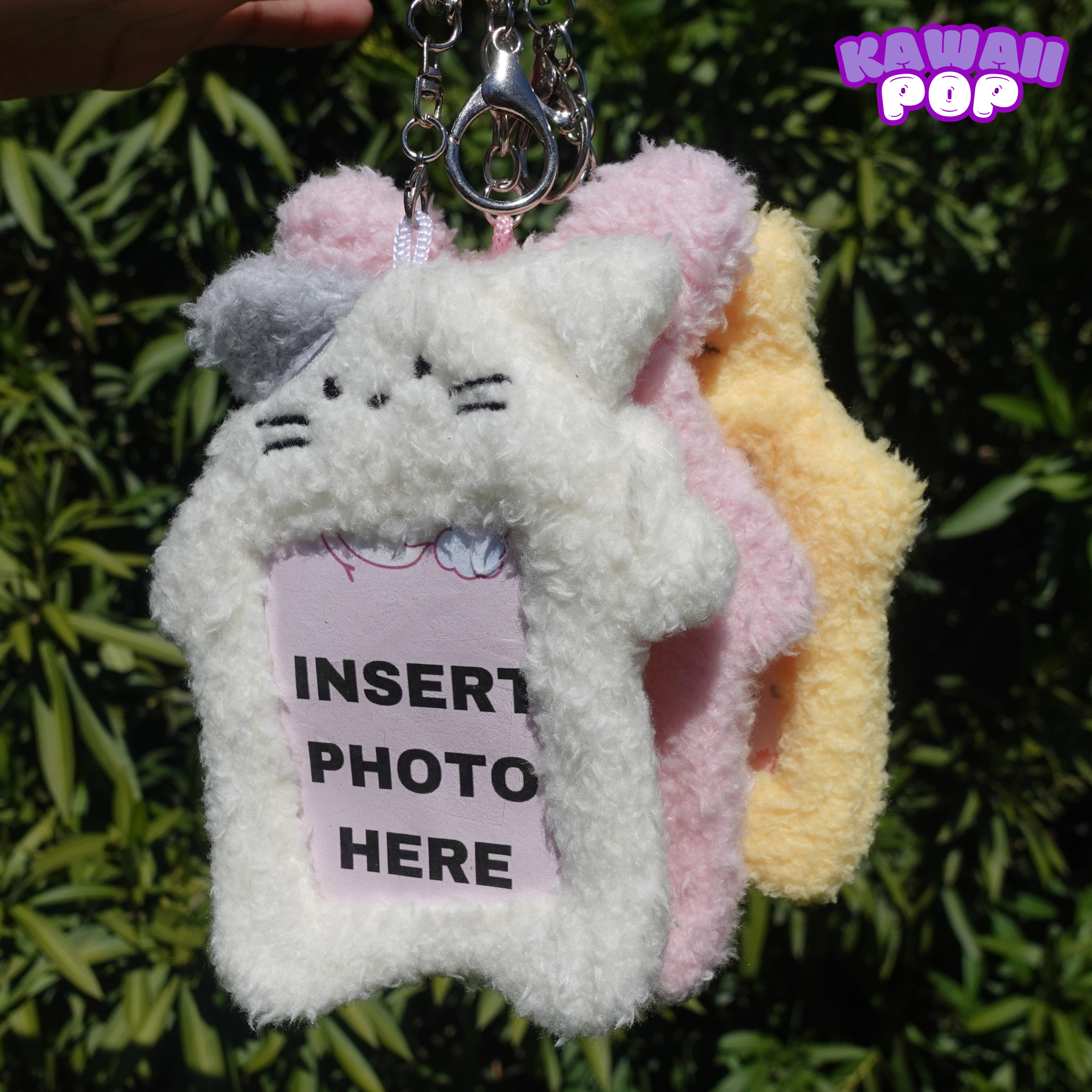 Bunny Cat Teddy Photo-ID Keychain