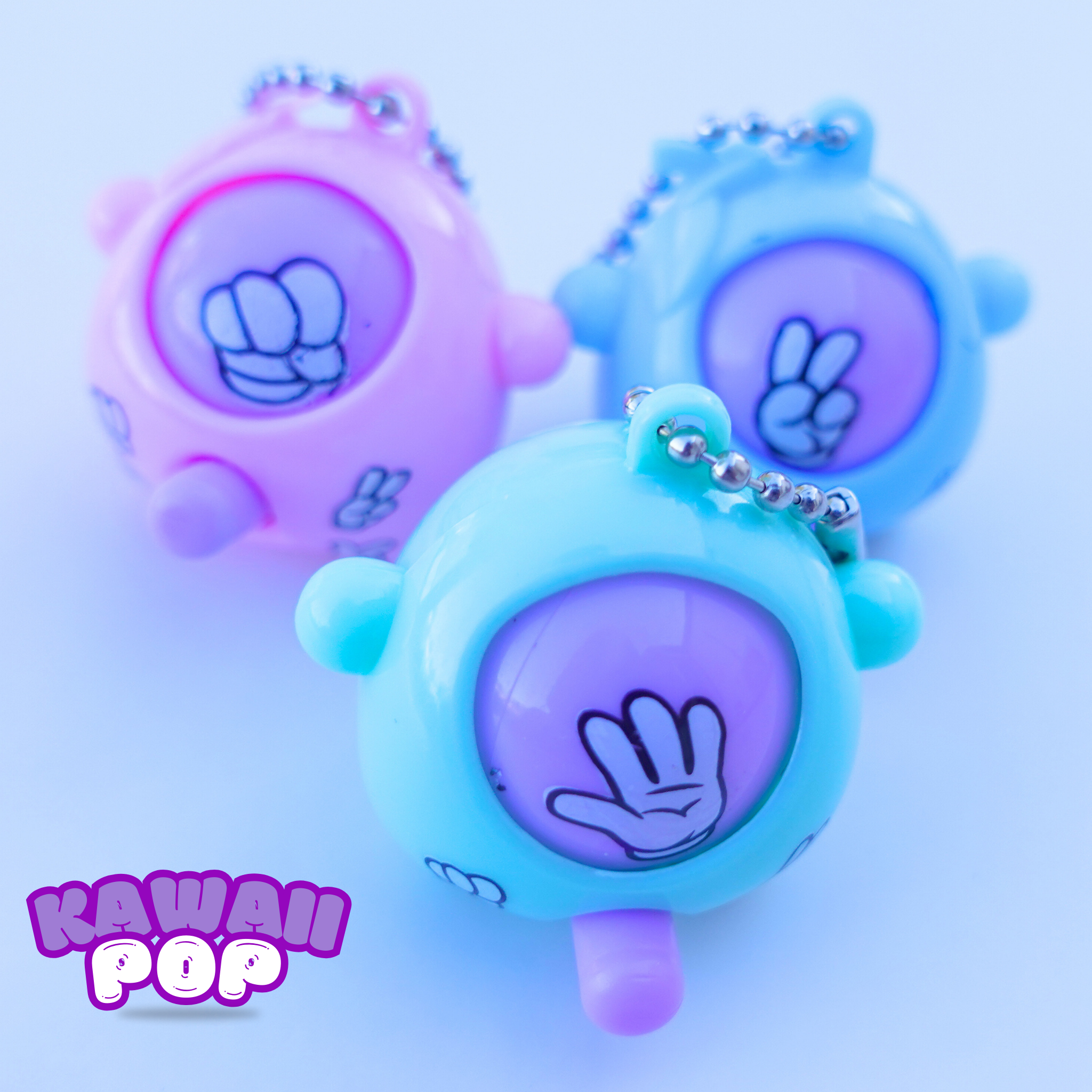 Rock Paper Scissor Shoot Keychain